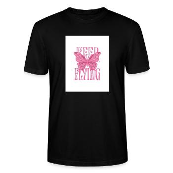 T-Shirt Girl Pink - Stanley/Stella CRAFTER Unisex Organic T-Shirt - black - Front - Alina (178cm) & Michal (187cm)