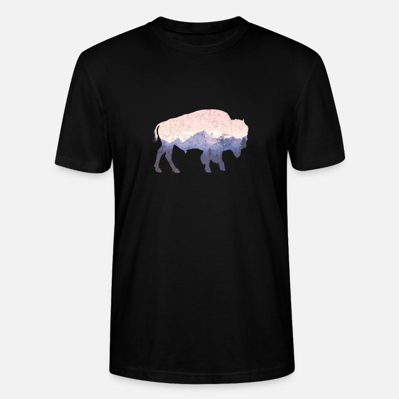 Bison utilisé look - T-shirt bio CRAFTER Stanley Stella Unisexe - noir