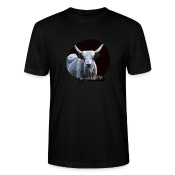 Longhorn Love - Stanley/Stella CRAFTER Unisex Organic T-Shirt - black - Front - Alina (178cm) & Michal (187cm)