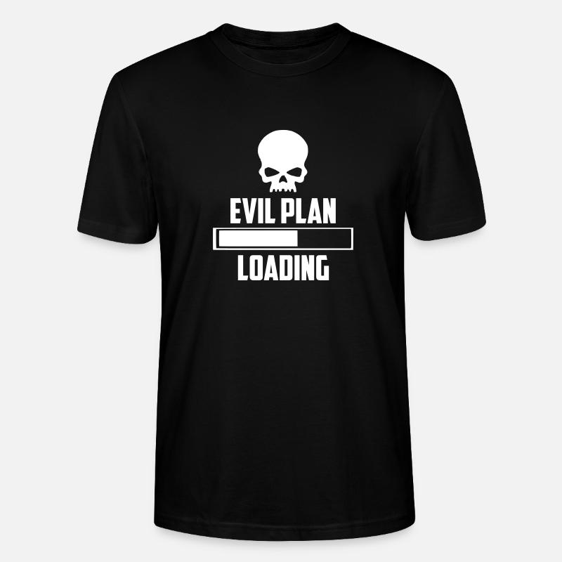 evil plan loading funny logo - Stanley/Stella CRAFTER Unisex Organic T-Shirt - black