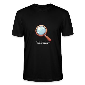Wenn du das lesen kannst - Stanley/Stella Unisex Bio-T-Shirt CRAFTER - Schwarz - Vorne - Alina (178cm) & Michal (187cm)
