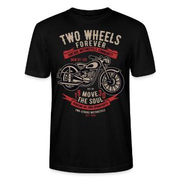 Two Wheels Forever Motorrad - Stanley/Stella Unisex Bio-T-Shirt CRAFTER - Schwarz - Vorne - Alina (178cm) & Michal (187cm)