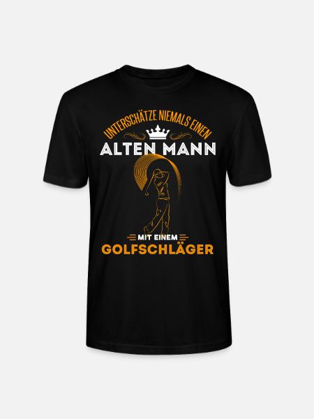 Old Man Golfer Golfen Opa Geschenkidee Alter Mann - Stanley/Stella Unisex Bio-T-Shirt CRAFTER - Schwarz