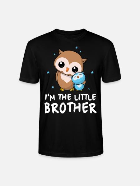 I'm The Little Brother - Kleiner Bruder Süße Eulen - Stanley/Stella Unisex Bio-T-Shirt CRAFTER - Schwarz