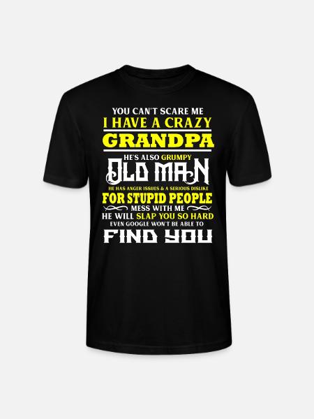 Crazy Grandpa Oldman Google Grandfather Pap Gift - Stanley/Stella CRAFTER Unisex Organic T-Shirt - black