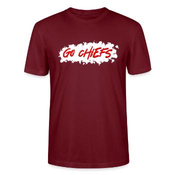 Go Chiefs - Stanley/Stella CRAFTER Unisex Organic T-Shirt - burgundy - Front - Alina (178cm) & Michal (187cm)
