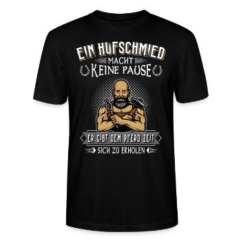 Hufschmied Pferd Spruch - Stanley/Stella Unisex Bio-T-Shirt CRAFTER - Schwarz - Vorne - Alina (178cm) & Michal (187cm)
