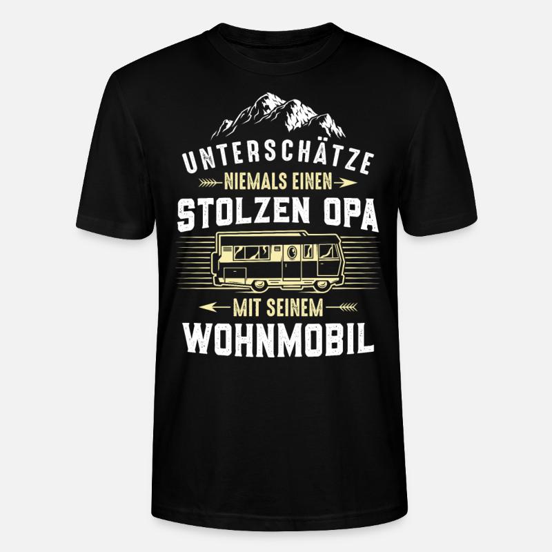 Stolzer Opa mit Wohnmobil - Stanley/Stella Unisex Bio-T-Shirt CRAFTER - Schwarz