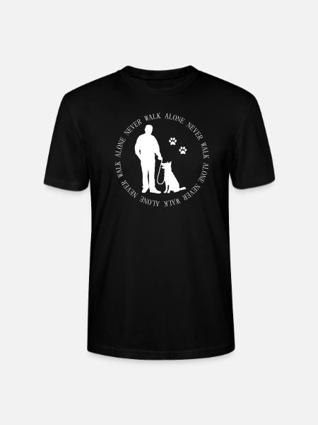 Dog saying walk alone never walk alone - Stanley/Stella CRAFTER Unisex Organic T-Shirt - black