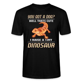 Lézard Bartagame Terrarium Reptile animal - T-shirt bio CRAFTER Stanley Stella Unisexe - noir - Devant - Alina (178cm) & Michal (187cm)