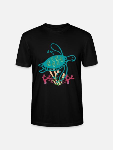 Meeresschildkröte Korallenriff - Stanley/Stella Unisex Bio-T-Shirt CRAFTER - Schwarz