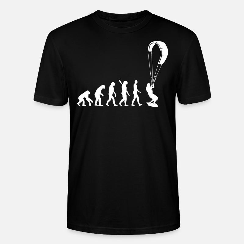 Kitesurf - Evolution de l’Homme, Darwin - T-shirt bio CRAFTER Stanley Stella Unisexe - noir