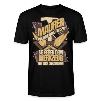 Maurer Sprüche - Stanley/Stella Unisex Bio-T-Shirt CRAFTER - Schwarz - Vorne - Alina (178cm) & Michal (187cm)