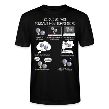 Jeu de pétanque - T-shirt bio CRAFTER Stanley Stella Unisexe - noir - Devant - Alina (178cm) & Michal (187cm)