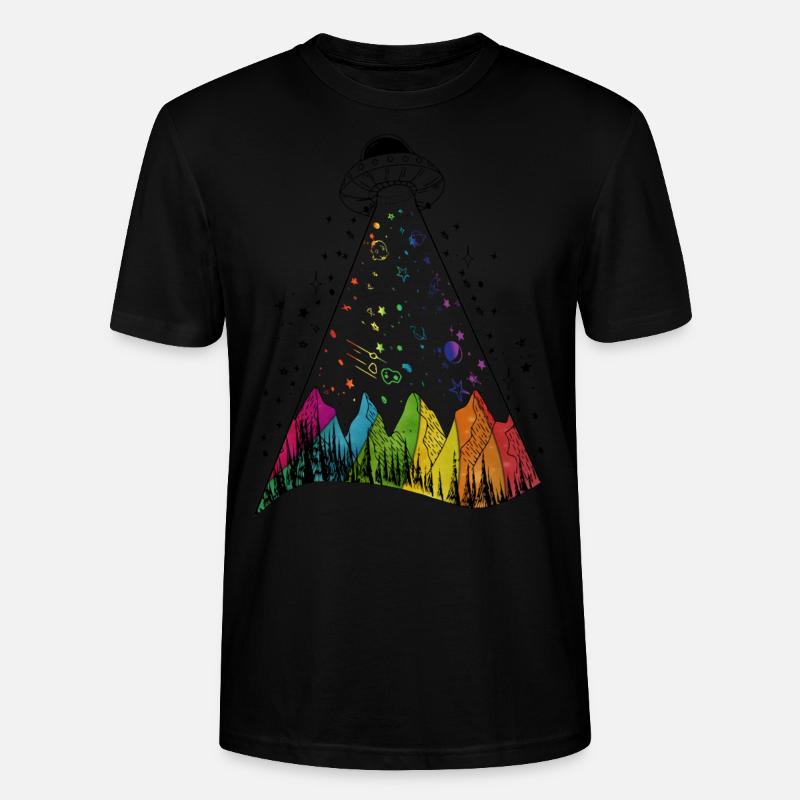 ufo regenbogen - Stanley/Stella Unisex Bio-T-Shirt CRAFTER - Schwarz