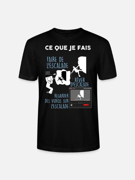 Escalade, métier alpiniste, montagne - T-shirt bio CRAFTER Stanley Stella Unisexe - noir