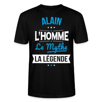 Alain - L'Homme - Le Mythe - La Légende - T-shirt bio CRAFTER Stanley Stella Unisexe - noir - Devant - Alina (178cm) & Michal (187cm)