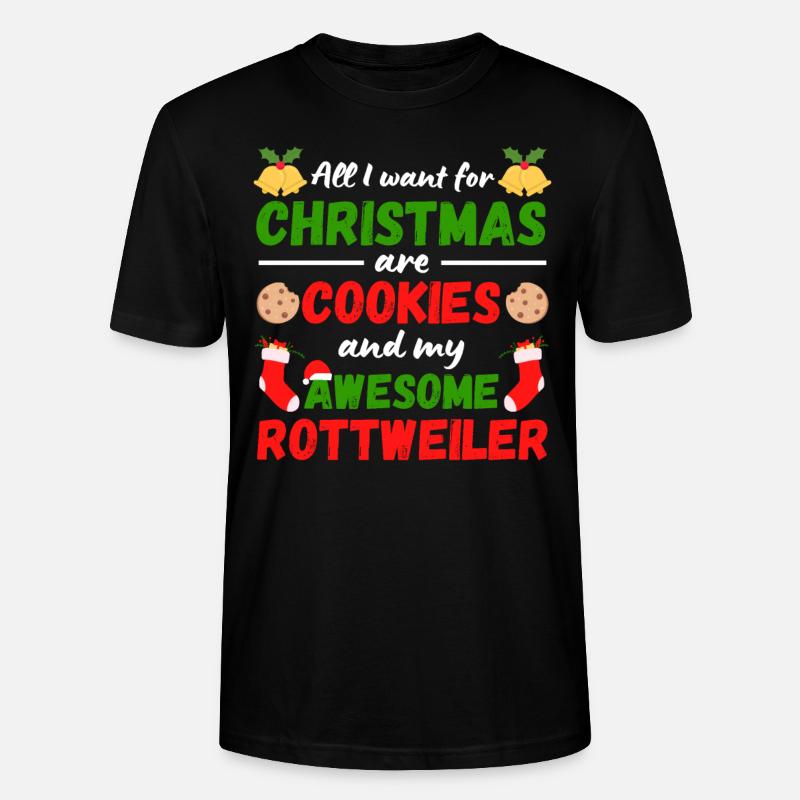 Biscuits Rottweiler de Noël - T-shirt bio CRAFTER Stanley Stella Unisexe - noir