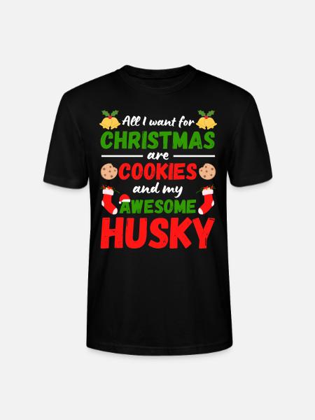 Biscuits Husky de Noël - T-shirt bio CRAFTER Stanley Stella Unisexe - noir