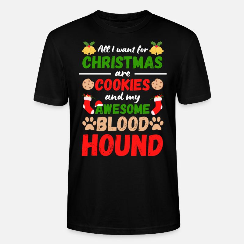 Biscuits Bloodhound de Noël - T-shirt bio CRAFTER Stanley Stella Unisexe - noir
