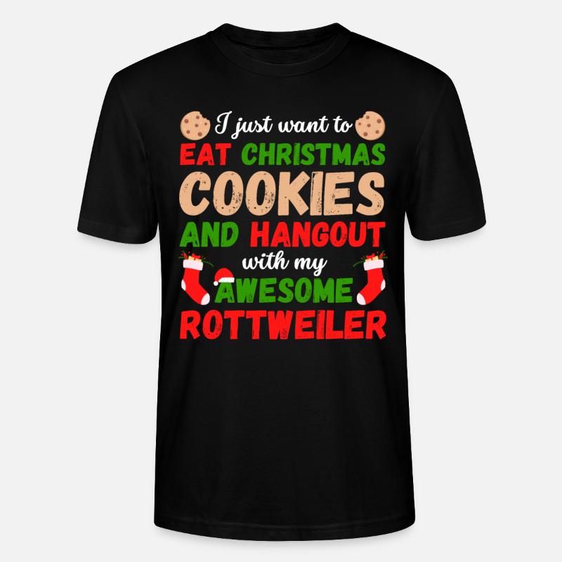 Biscuits Rottweiler de Noël - T-shirt bio CRAFTER Stanley Stella Unisexe - noir