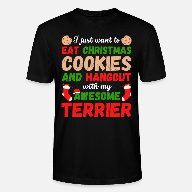 Biscuits de Noël Terrier - T-shirt bio CRAFTER Stanley Stella Unisexe - noir