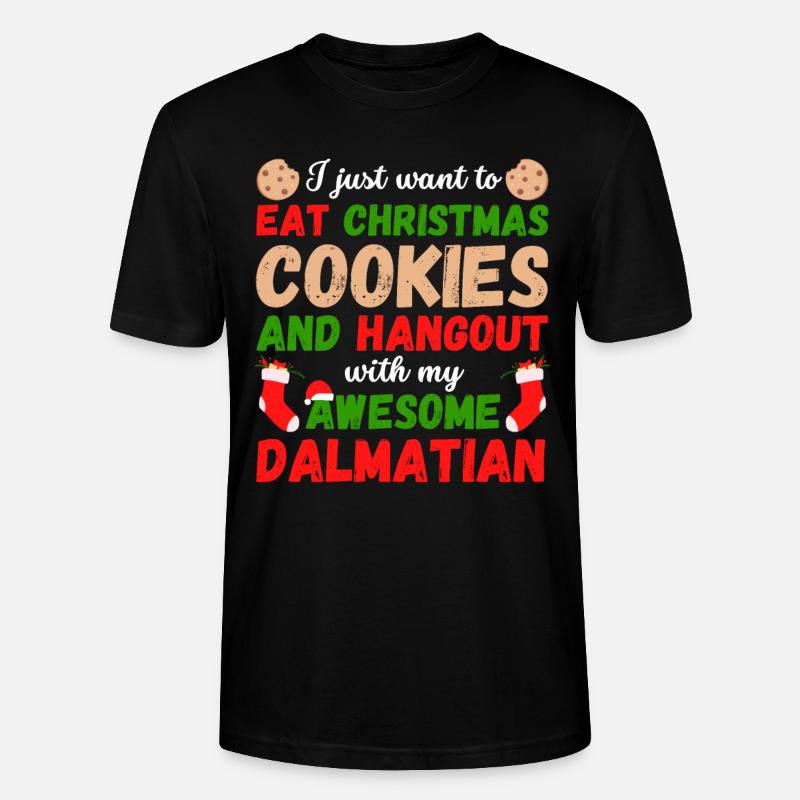 Biscuits dalmates de Noël - T-shirt bio CRAFTER Stanley Stella Unisexe - noir