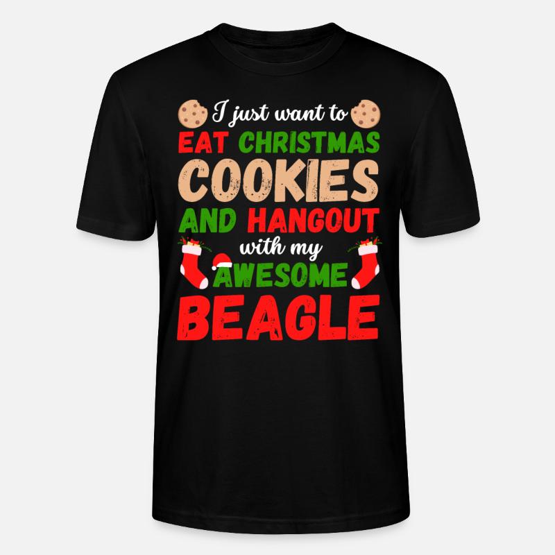 Biscuits Beagle de Noël - T-shirt bio CRAFTER Stanley Stella Unisexe - noir