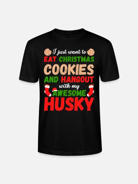 Biscuits Husky de Noël - T-shirt bio CRAFTER Stanley Stella Unisexe - noir