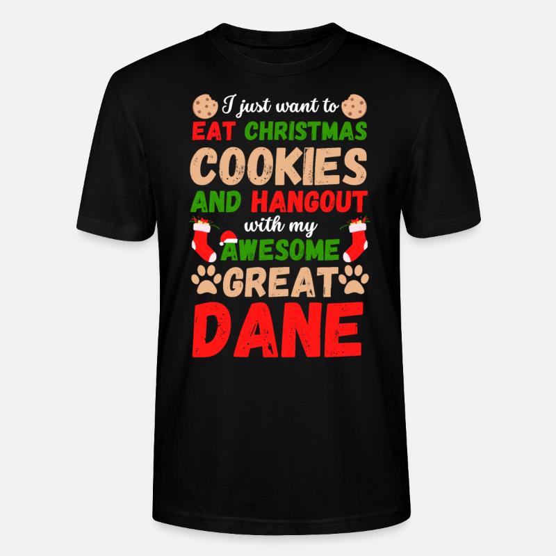 Biscuits de Noël Great Dane - T-shirt bio CRAFTER Stanley Stella Unisexe - noir
