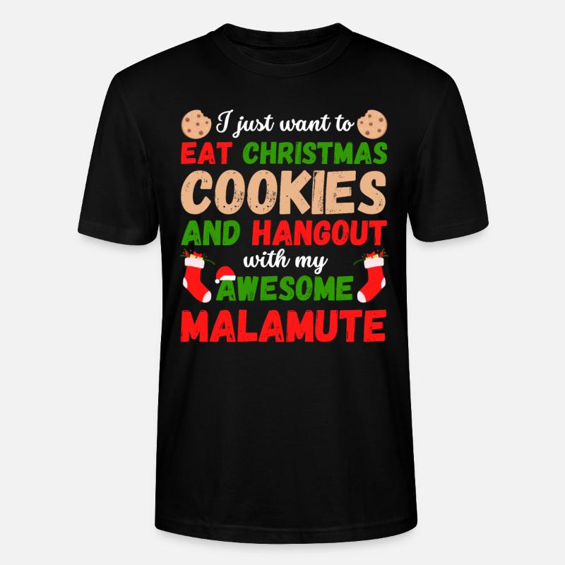 Biscuits Malamute de Noël - T-shirt bio CRAFTER Stanley Stella Unisexe - noir