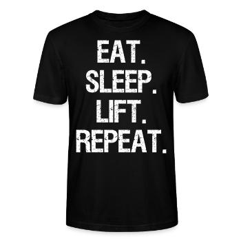 Bodybuilding Bodybuilder Spruch Sprüche - Stanley/Stella Unisex Bio-T-Shirt CRAFTER - Schwarz - Vorne - Alina (178cm) & Michal (187cm)