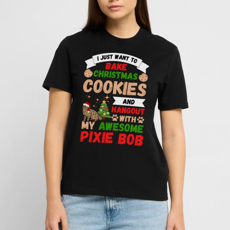 Noël Pixiebob chat cuisson des biscuits avec chat T-shirt bio CRAFTER Stanley Stella Unisexe