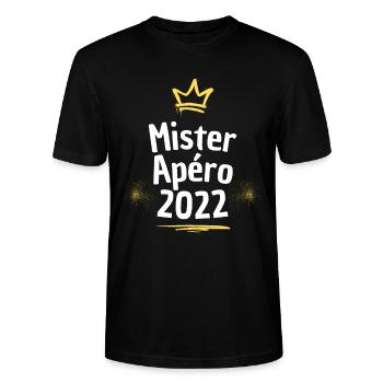 Mister apéro 2022 - T-shirt bio CRAFTER Stanley Stella Unisexe - noir - Devant - Alina (178cm) & Michal (187cm)