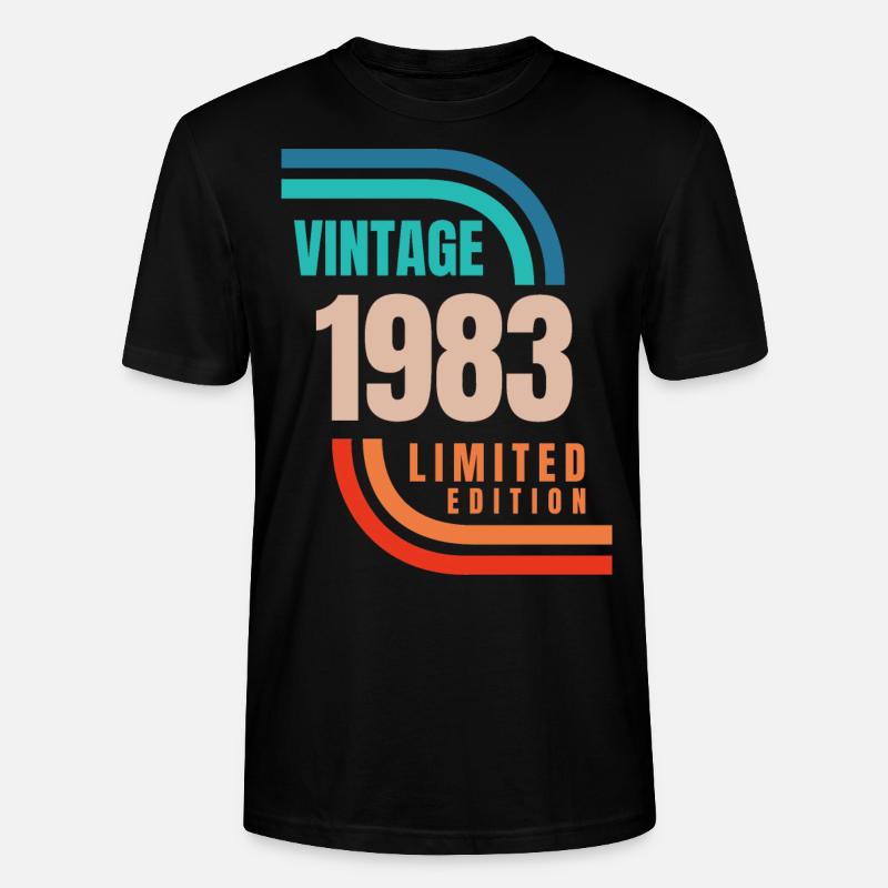 Édition limitée Millésime 1983 - T-shirt bio CRAFTER Stanley Stella Unisexe - noir