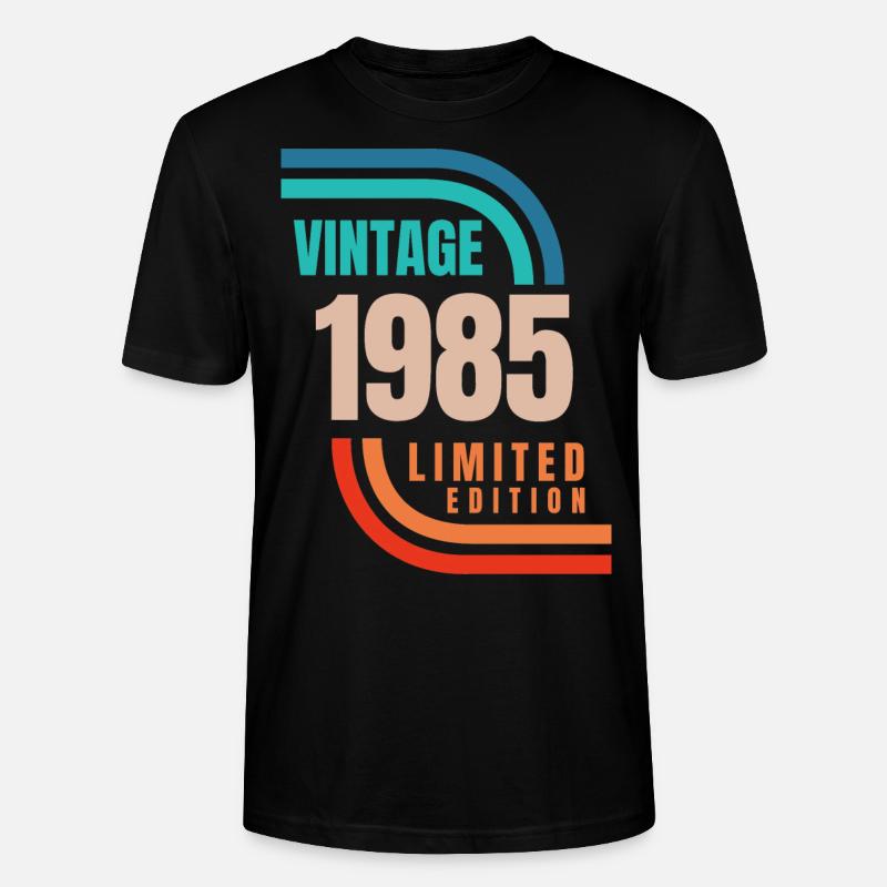 Édition limitée Millésime 1985 - T-shirt bio CRAFTER Stanley Stella Unisexe - noir