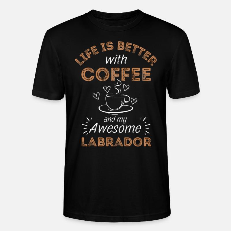 Labrador Kaffee Hund Cafe - Stanley/Stella Unisex Bio-T-Shirt CRAFTER - Schwarz