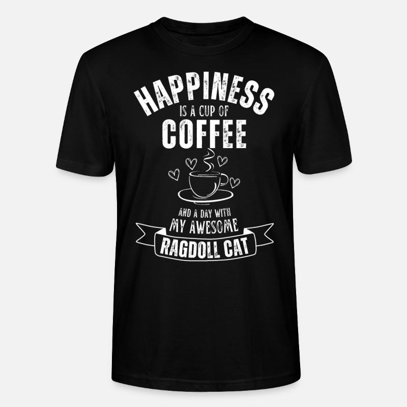 Ragdoll Katze Kaffee Cafe - Stanley/Stella Unisex Bio-T-Shirt CRAFTER - Schwarz