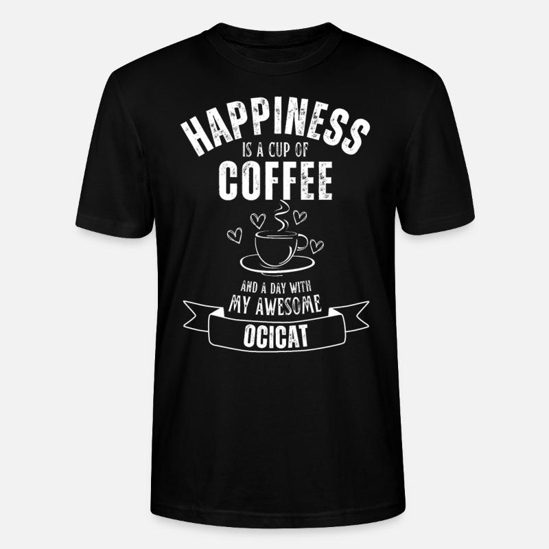 Ocicat Cat Coffee Café - T-shirt bio CRAFTER Stanley Stella Unisexe - noir