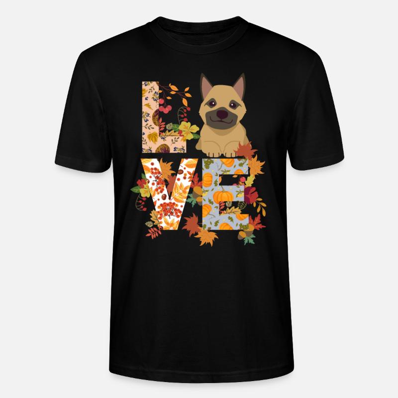 Deutscher Schäferhund Herbst Dankbar Liebe - Stanley/Stella Unisex Bio-T-Shirt CRAFTER - Schwarz