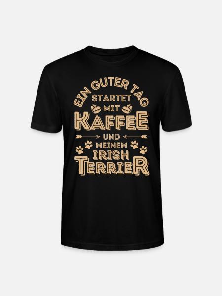 Irish Terrier Kaffee Hund Cafe - Stanley/Stella Unisex Bio-T-Shirt CRAFTER - Schwarz