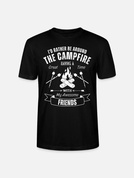 Camping campfire with friends - Stanley/Stella CRAFTER Unisex Organic T-Shirt - black