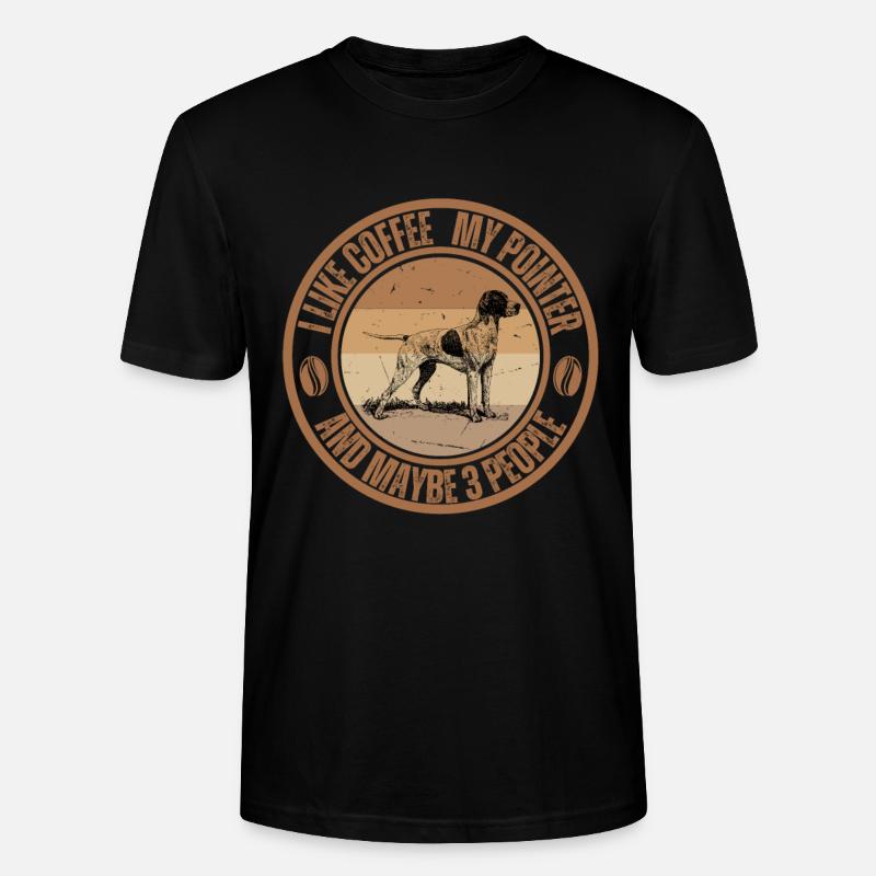 Pointer Kaffee Hund Cafe - Stanley/Stella Unisex Bio-T-Shirt CRAFTER - Schwarz