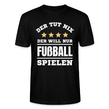 Fußball Fussball lustiger Spruch Deutschland - Stanley/Stella Unisex Bio-T-Shirt CRAFTER - Schwarz - Vorne - Alina (178cm) & Michal (187cm)
