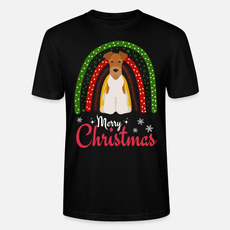 Noël Fox Terrier - T-shirt bio CRAFTER Stanley Stella Unisexe - noir