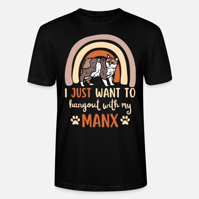Chat Manx mignon - T-shirt bio CRAFTER Stanley Stella Unisexe - noir