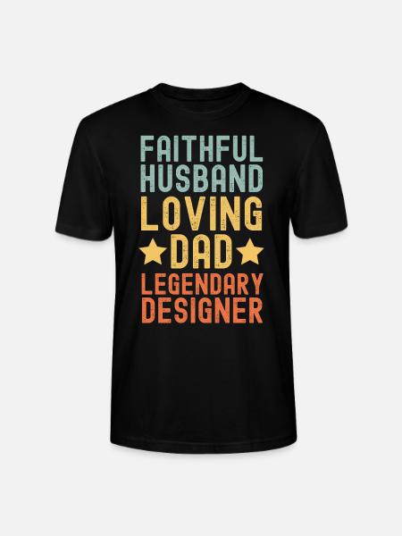 Husband Father Legendary Designer - Stanley/Stella CRAFTER Unisex Organic T-Shirt - black
