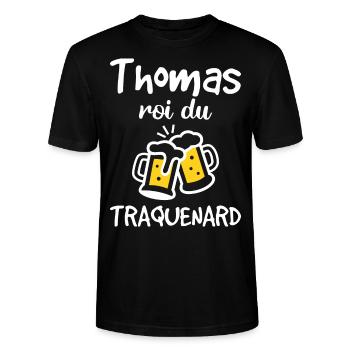 Thomas Roi Du Traquenard - Humour De Thomas - T-shirt bio CRAFTER Stanley Stella Unisexe - noir - Devant - Alina (178cm) & Michal (187cm)