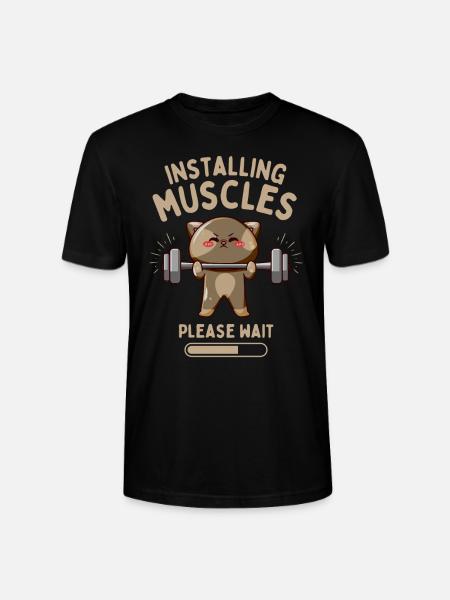 Funny Cat Fitness Krachttraining - Stanley/Stella Uniseks bio-T-shirt CRAFTER - zwart