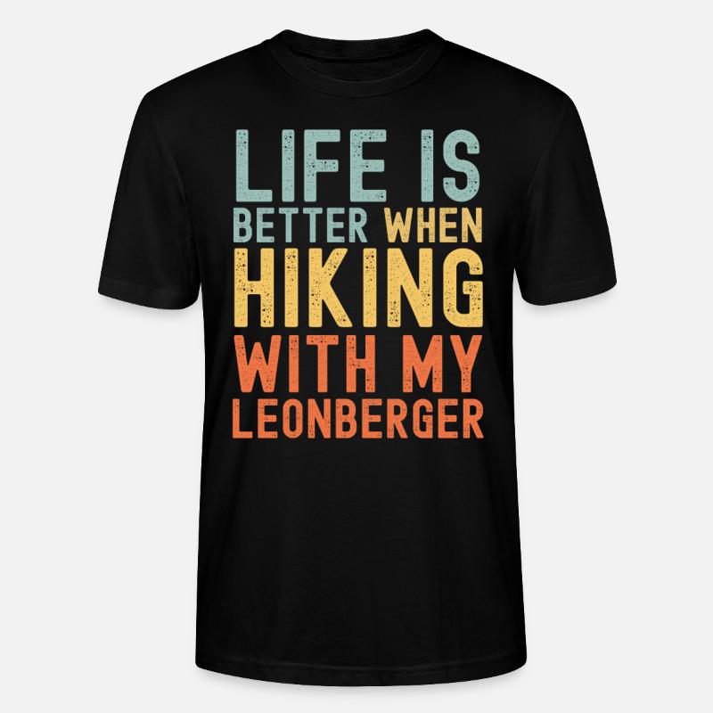Leonberger Wanderhund retro - Stanley/Stella Unisex Bio-T-Shirt CRAFTER - Schwarz